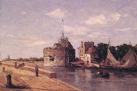 Le Havre, der Turm Francois, c.1854 von Eugene Boudin | Gemälde-Reproduktion