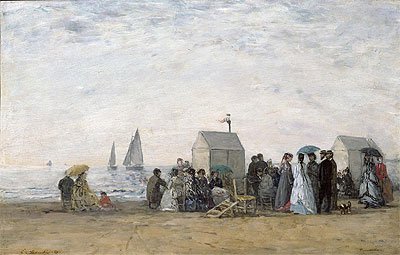 The Beach at Trouville, 1867 | Eugene Boudin | Gemälde Reproduktion