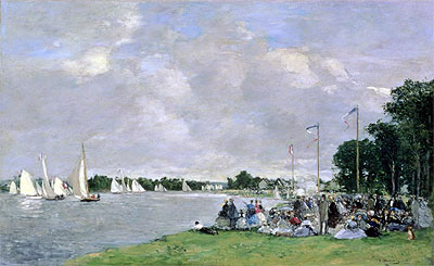 Regatta in Argenteuil, 1866 von Eugene Boudin | Gemälde-Reproduktion