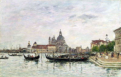 Santa Maria della Salute und die Dogana, Venedig, 1895 von Eugene Boudin | Gemälde-Reproduktion
