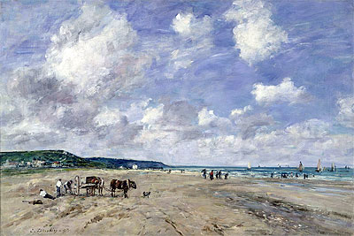 The Beach at Tourgeville, 1893 | Eugene Boudin | Gemälde Reproduktion