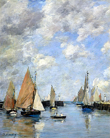 The Jetty at High Tide, Trouville, n.d. | Eugene Boudin | Painting Reproduction