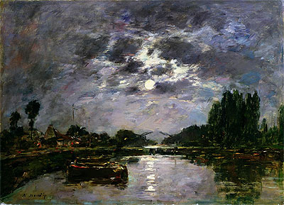 The Effect of the Moon, 1891 | Eugene Boudin | Gemälde Reproduktion