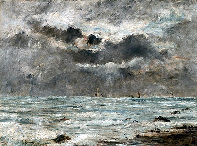 The Coast at Trouville, 1865 | Eugene Boudin | Painting Reproduction