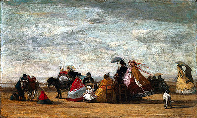 Beach Scene, 1867 | Eugene Boudin | Gemälde Reproduktion