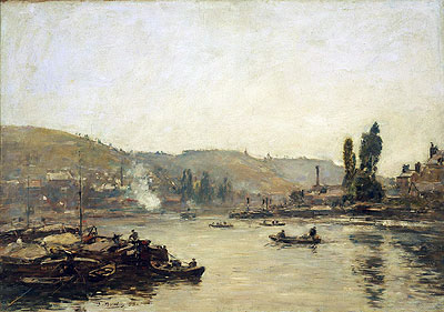 Die Seine bei Rouen | Eugene Boudin | Gemälde Reproduktion