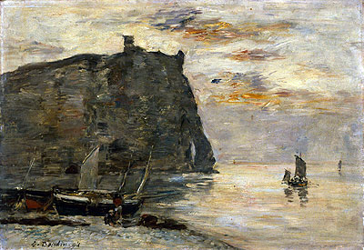 Felsen bei Étretat | Eugene Boudin | Gemälde Reproduktion