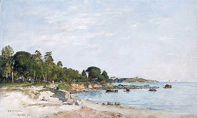Juan-les-pins, the Bay and the Shore, 1893 | Eugene Boudin | Gemälde Reproduktion