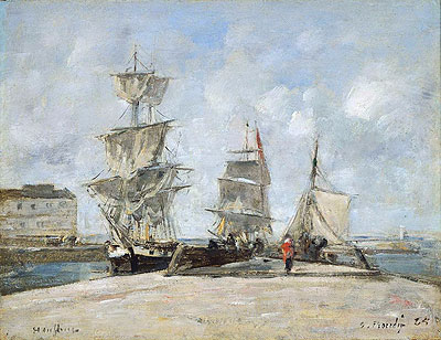 Harbor at Honfleur, 1865 | Eugene Boudin | Painting Reproduction