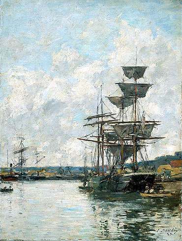 Ships at Le Havre, 1887 | Eugene Boudin | Painting Reproduction