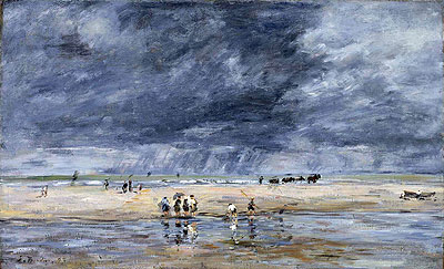 Figures on the Beach, 1893 | Eugene Boudin | Gemälde Reproduktion