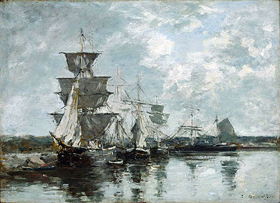 Harbor Scene, undated | Eugene Boudin | Gemälde Reproduktion