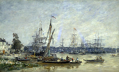 Harbor at Bordeaux, 1874 | Eugene Boudin | Painting Reproduction