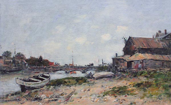 The Bridge over the River Touques at Deauville, 1894 | Eugene Boudin | Painting Reproduction