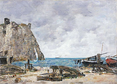 Strand von Étretat | Eugene Boudin | Gemälde Reproduktion