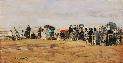 Beach at Trouville, 1880 | Eugene Boudin | Painting Reproduction