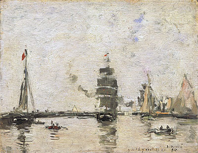 Boote im Hafen von Trouville | Eugene Boudin | Gemälde Reproduktion