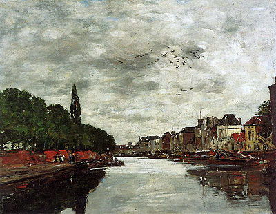 A Canal near Brussels, 1891 | Eugene Boudin | Painting Reproduction