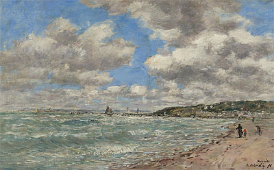 The Shore of Deauville, 1896 | Eugene Boudin | Gemälde Reproduktion
