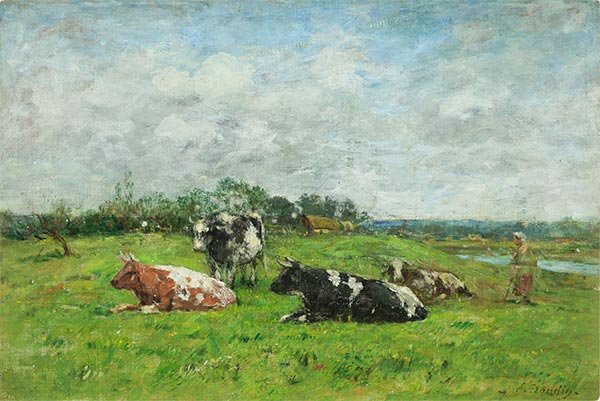 Pasture in Normandy, 1880s | Eugene Boudin | Painting Reproduction