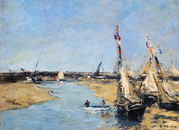 Low Tide near Trouville, c.1883/87 | Eugene Boudin | Painting Reproduction