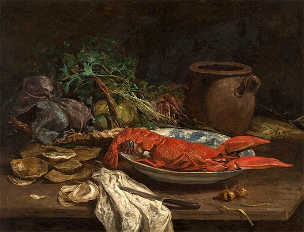 Still Life with Lobster, c.1854/57 | Eugene Boudin | Painting Reproduction