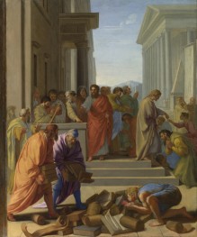 Der heilige Paulus predigt in Ephesus | Eustache Le Sueur | Gemälde Reproduktion