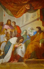 Der Heilige Ludwig pflegt die Kranken | Eustache Le Sueur | Gemälde Reproduktion