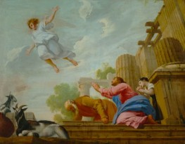 Der Engel Raphael verlässt Tobias und seine Familie | Eustache Le Sueur | Gemälde Reproduktion