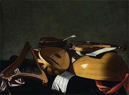 Musical Instruments, undated by Baschenis | Painting Reproduction