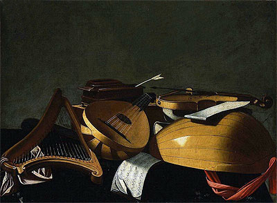 Musical Instruments, n.d. by Baschenis | Painting Reproduction