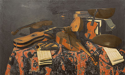 Still Life with Musical Instruments, n.d. by Baschenis | Painting Reproduction