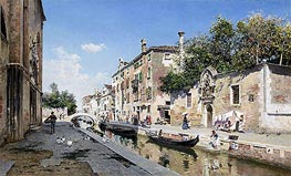 Canale san Giuseppe, Venice, undated by Federico del Campo | Painting Reproduction