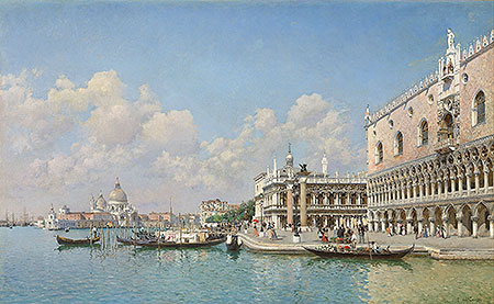 View towards the Doge's Palace and Santa Maria della Salute, undated | Federico del Campo | Gemälde Reproduktion