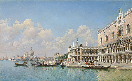 View towards the Doge's Palace and Santa Maria ..., n.d. by Federico del Campo | Painting Reproduction