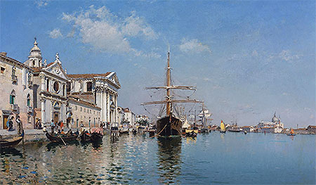 La Chiesa Gesuati from the Canale Della Giudecca, Venice, 1887 | Federico del Campo | Painting Reproduction
