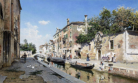 Canale san Giuseppe, Venice, n.d. by Federico del Campo | Painting Reproduction
