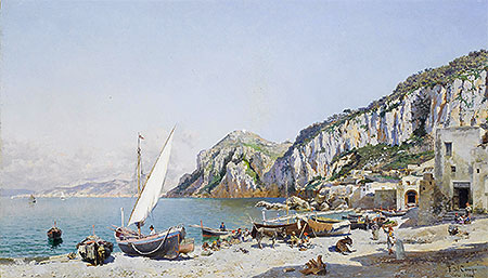Beach at Capri, 1884 | Federico del Campo | Painting Reproduction