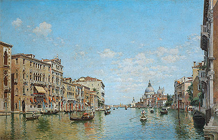 View of the Grand Canal of Venice, 1913 by Federico del Campo | Painting Reproduction