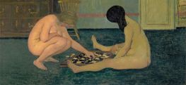 Nackte Frauen beim Damespiel, 1897 von Félix Vallotton | Gemälde-Reproduktion