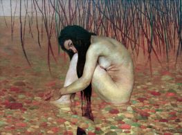 Frau beim Baden, 1895 von Félix Vallotton | Gemälde-Reproduktion