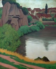 Landschaft bei Semur, 1923 von Félix Vallotton | Gemälde-Reproduktion