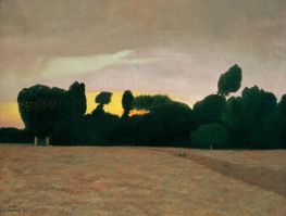 Normandische Landschaft bei Sonnenuntergang, 1911 von Félix Vallotton | Gemälde-Reproduktion