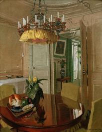 Interieur, Esstisch mit Blumenstrauß, 1904 von Félix Vallotton | Gemälde-Reproduktion
