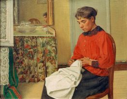Jeune femme cousant, 1891 von Félix Vallotton | Gemälde-Reproduktion