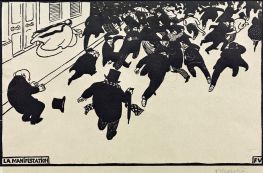Die Demonstration, 1893 von Félix Vallotton | Gemälde-Reproduktion