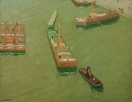 Chalands, Canal de l'Ourcq, 1903 von Félix Vallotton | Gemälde-Reproduktion