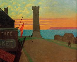 Der alte Leuchtturm in Honfleur, 1920 von Félix Vallotton | Gemälde-Reproduktion