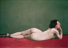 Liegender Akt auf rotem Teppich, 1909 von Félix Vallotton | Gemälde-Reproduktion
