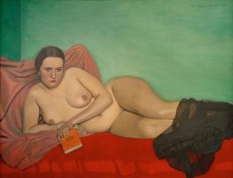 Nackte Frau mit Buch, 1924 von Félix Vallotton | Gemälde-Reproduktion